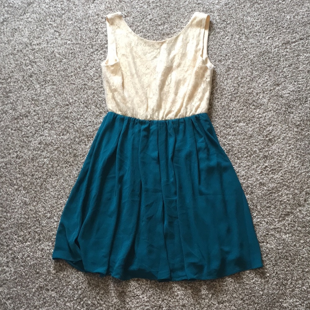 Francesca’s Teal and Gold Dress